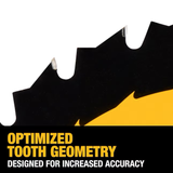 Hojas de sierra DEWALT de gran diámetro Hoja de sierra de mesa de acero con punta de carburo de tungsteno y acabado rugoso de 24 dientes y 10 pulgadas
