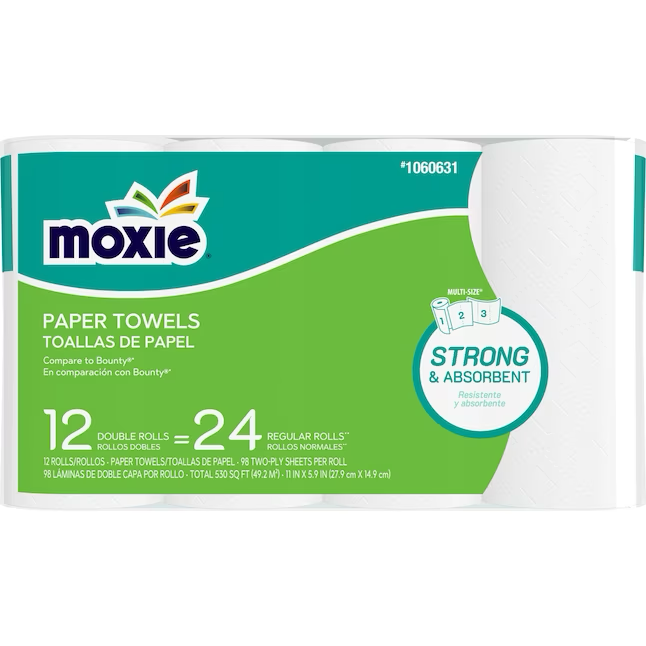 MOXIE Ultra 12 24er-Rolle SS weißes Handtuch, 12 Stück Papierhandtücher