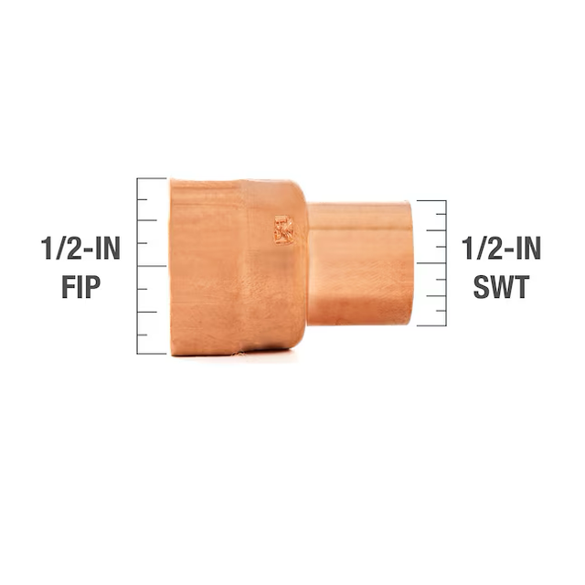 SABER SELECT 1/2-in SWT x 1/2-in FIP Copper Female Adapter