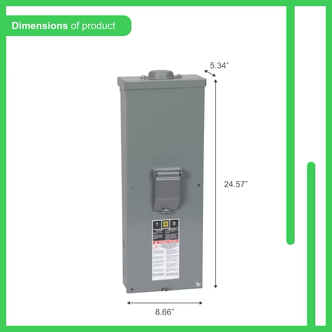 Square D 200 Amp 2-Pole Fusible General-duty Enclosed Circuit Breaker Disconnect