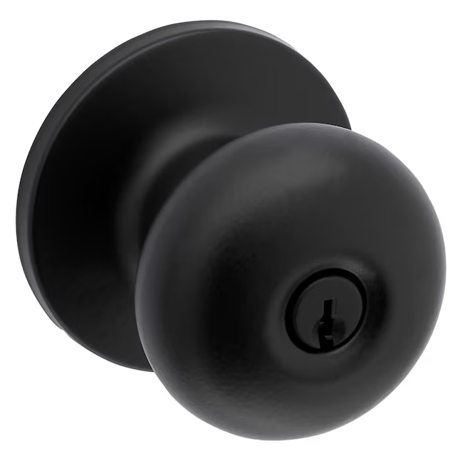 RELIABILT Baron Matte Black Exterior Keyed Entry Door Knob