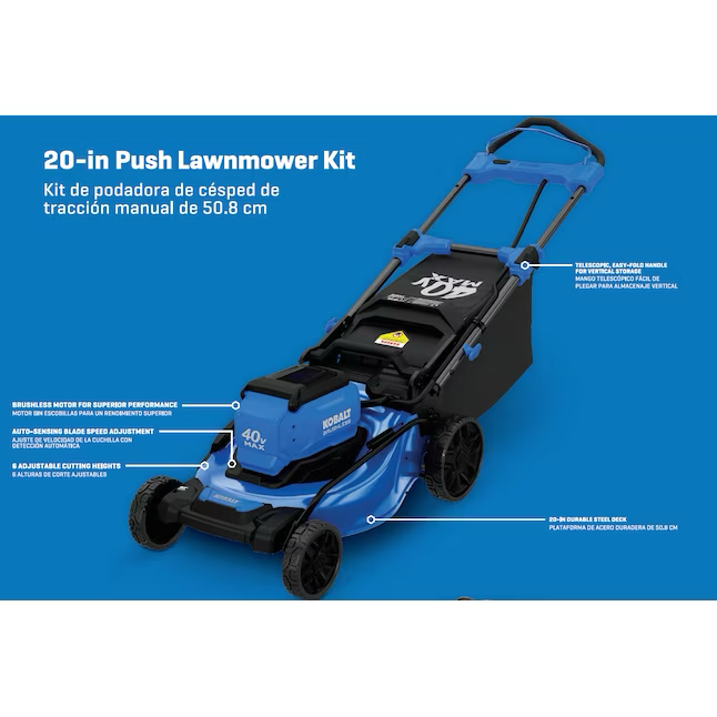 Kobalt Gen4 40-volt 20-in Cordless Push Lawn Mower 6 Ah (Battery and Charger Included)