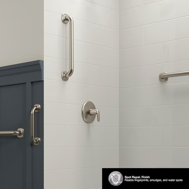 KOHLER Cardale 16-in Brushed Nickel Wall Mount ADA Compliant Grab Bar (500-lb Weight Capacity)