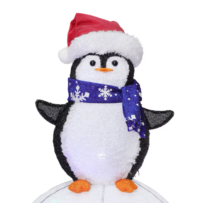 Decoración de pingüino e iglú emergente con luces LED de 3 pies de Holiday Living