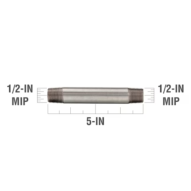 Boquilla galvanizada RELIABILT de 1/2 x 5 pulgadas