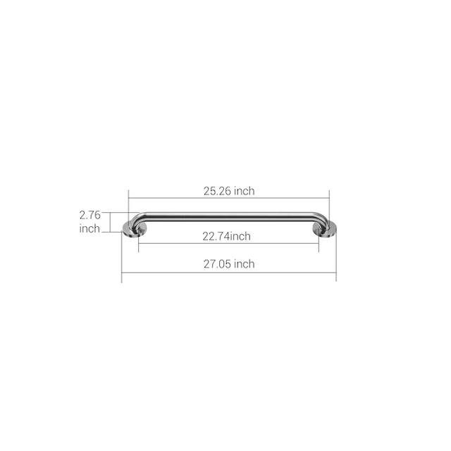 Project Source Concealed Screw 24-in Stainless Wall Mount ADA Compliant Grab Bar (500-lb Weight Capacity)