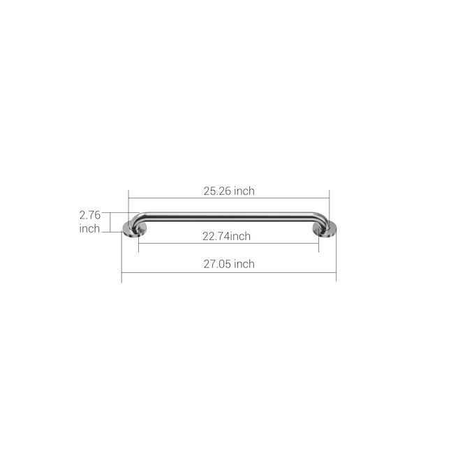 Project Source Concealed Screw 24-in Stainless Wall Mount ADA Compliant Grab Bar (500-lb Weight Capacity)