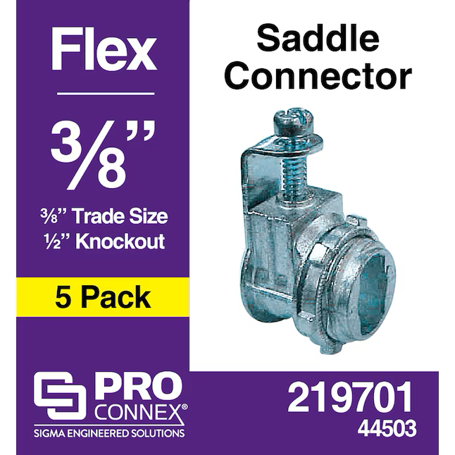 Sigma ProConnex 3/8-in Flexible Die Cast Zinc Saddle Connector Conduit Fittings (5-Pack)