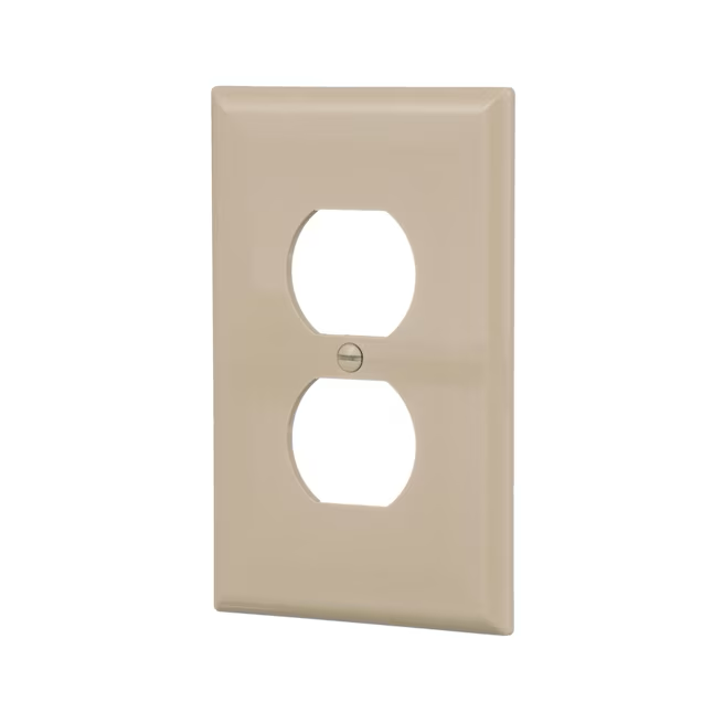 Eaton 1-Gang Midsize Ivory Polycarbonate Indoor Duplex Wall Plate