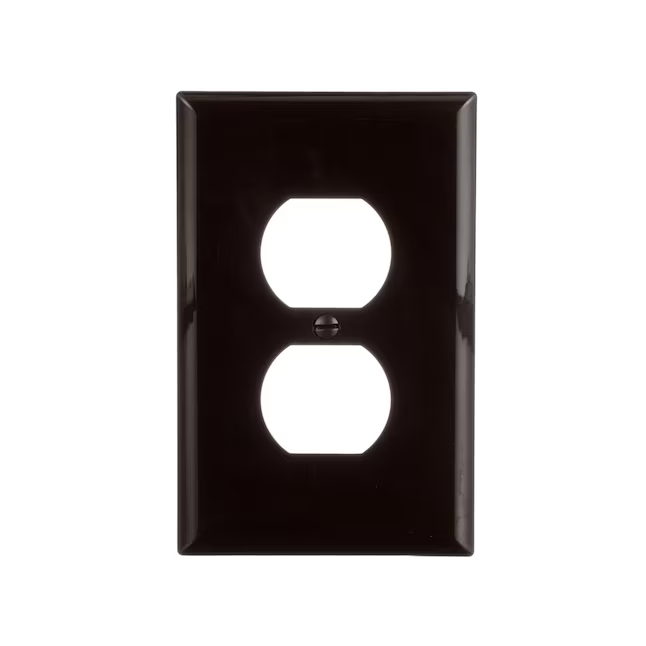 Eaton 1-Gang Midsize Brown Polycarbonate Indoor Duplex Wall Plate