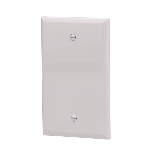 Eaton 1-Gang Midsize White Polycarbonate Indoor Blank Wall Plate