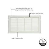 RELIABILT 24-in x 12-in Steel White Sidewall/Ceiling Filter Grille