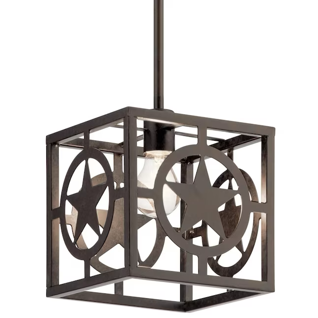 Kichler Branko Aged Bronze Rustic Square Mini Hanging Pendant Light