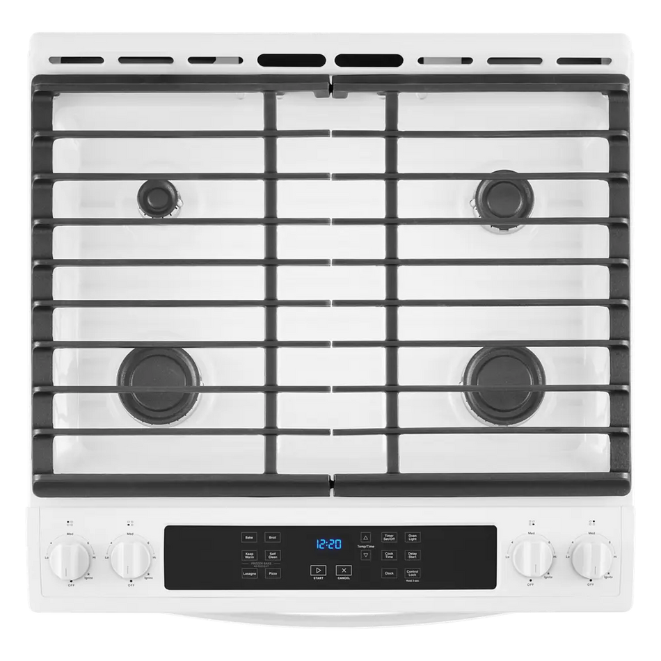 Whirlpool 30-in 4 Burners 5-cu ft Self-cleaning Slide-in Natural Gas Range (White)