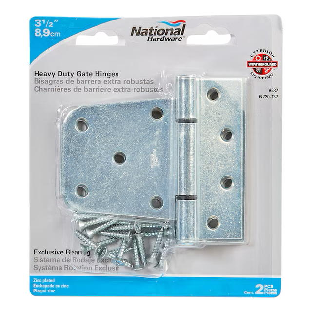 National Hardware 2-Pack 3-1/2-in Zinc Gate Hinge