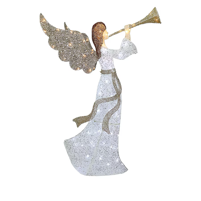 Holiday Living 5-ft LED Angel with Horn Decoration