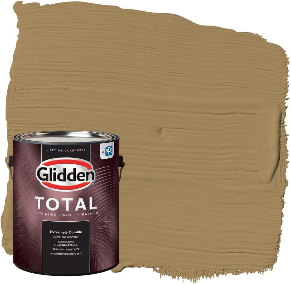 Glidden Total Außenfarbe und Grundierung, seidenmatt, Holzbalken