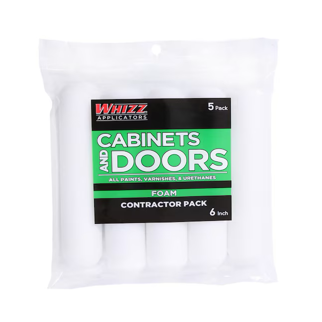 Rodillo de pintura en miniatura de espuma para puertas y gabinetes WHIZZ de 6 pulgadas (paquete de 5)