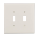 Eaton - Placa de pared para interior de plástico color almendra claro, tamaño jumbo, 2 unidades