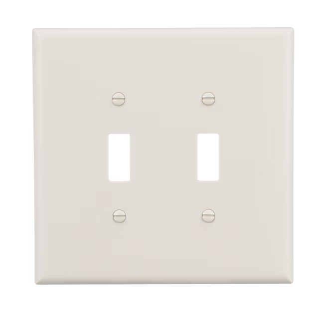 Eaton 2-Gang Jumbo Size Light Almond Plastic Indoor Toggle Wall Plate