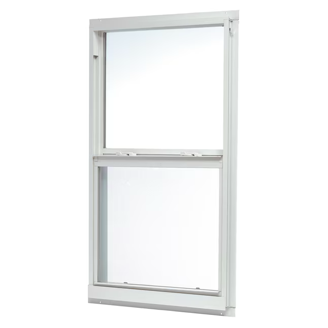 RELIABILT 46000 Series New Construction 35-1/2-in x 51-1/2-in x 2-5/8-in Jamb White Aluminum Low-e Single Hung Window Half Screen Included