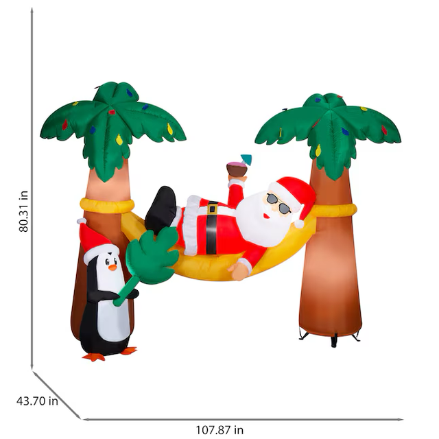 Holiday Living 6.5-ft LED Santa Tropical Scene Christmas Inflatable