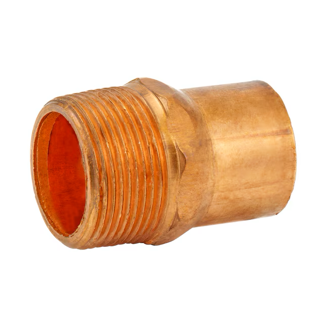 Adaptador macho de cobre aerodinámico de 1-1/4 pulg.