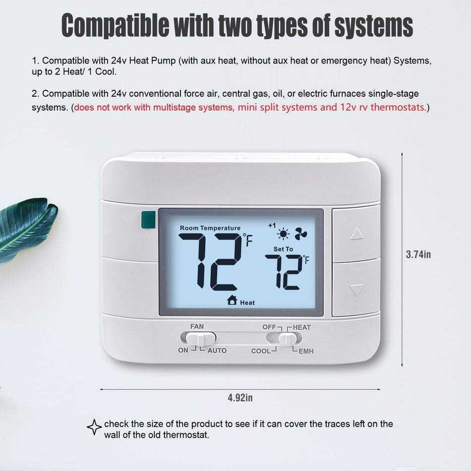 Termostato no programable Aowel 2 Heat/ 1 Cool 