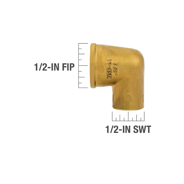 Streamline 1/2-in SWT x 1/2-in FIP Cast Brass 90-Degree Elbow