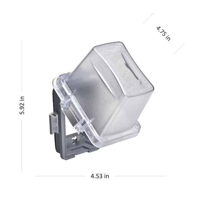 Cubierta para caja eléctrica de plástico transparente rectangular de 1 unidad resistente a la intemperie de Hubbell