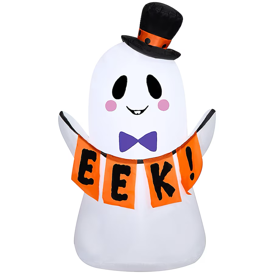 Haunted Living 3-ft LED Ghost with EEK Sign Inflatable