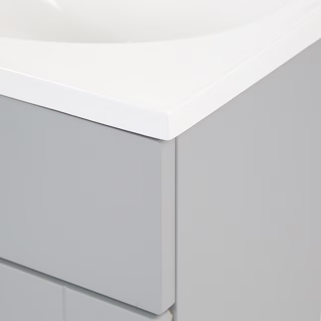 Project Source 18-in Gray Single Sink Bathroom Vanity with White Cultured Marble Top