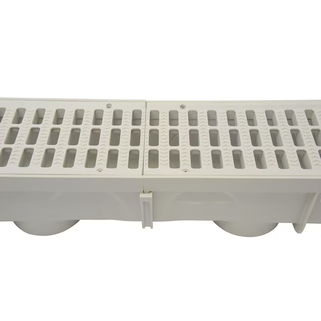 NDS 5 in. Pro Channel Drains and Grates 40-in L x 5-in W x dia Drain (Light Gray)