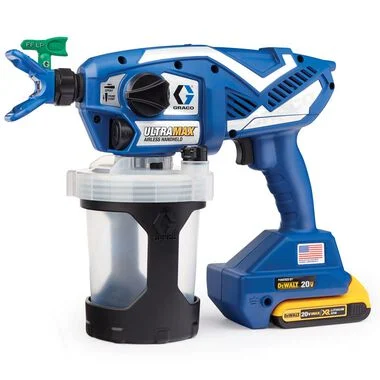 Pulverizador de pintura inalámbrico de mano Graco ULTRA MAX con batería DeWalt de 20 V MAX