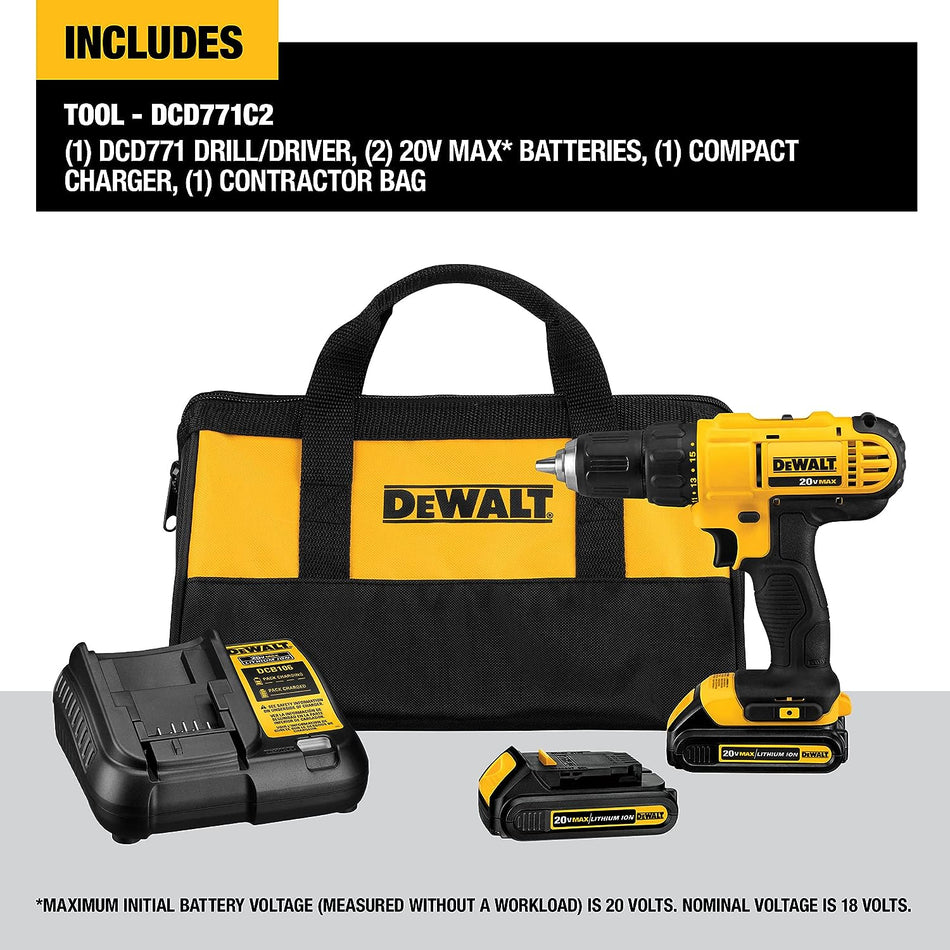 DeWalt 20V Max Cordless Drill / Driver Kit