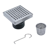 Oatey Vivante 4-in Stainless Steel Square Shower Drain with Square Pattern