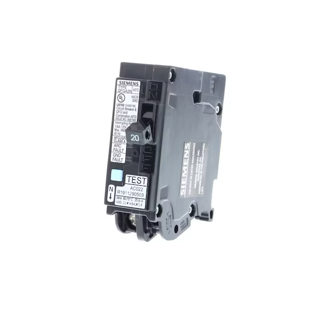 Siemens QFG 20 Ampere 1-poliger Doppelfunktions-AFCI/GFCI-Aufsteck-Neutralleiter-Leistungsschalter