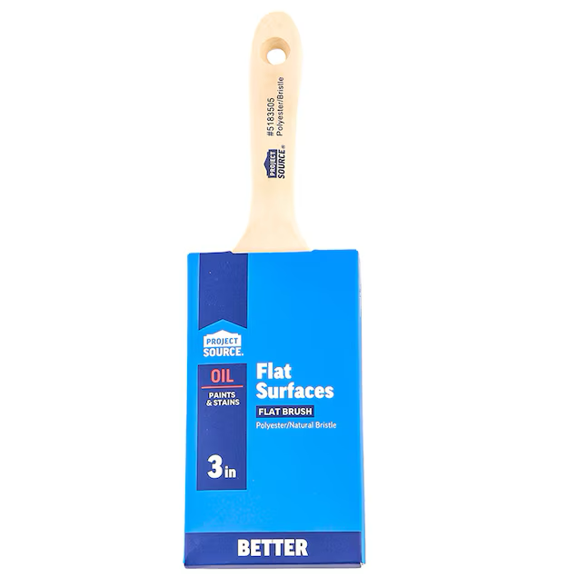 Project Source Better All Paints and Stains 3-in Reusable Natural Bristle-Polyester Blend Flat Paint Brush (Wall Brush)