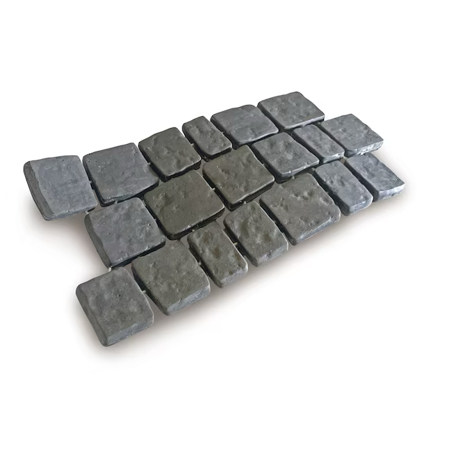 Riccobene Unregelmäßiger Terrassenstein aus Beton in Anthrazit, 23,5 Zoll L x 11,75 Zoll B x 1 Zoll H