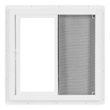 Project Source 10001 Series 23-1/2-in x 23-1/2-in x 3-in Jamb Left-operable Vinyl White Sliding Window Half Screen Included