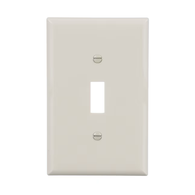 Eaton 1-Gang Midsize Light Almond Polycarbonate Indoor Toggle Wall Plate