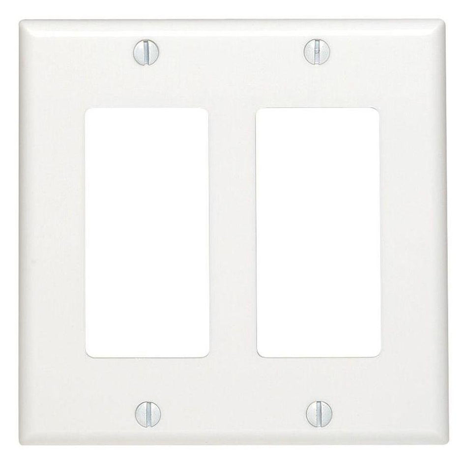 Two Gang DECO Wall Plate – (Standard, White)