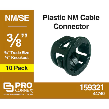 Conectores de plástico a presión Sigma ProConnex de 3/8 pulg. para conductos (paquete de 10)