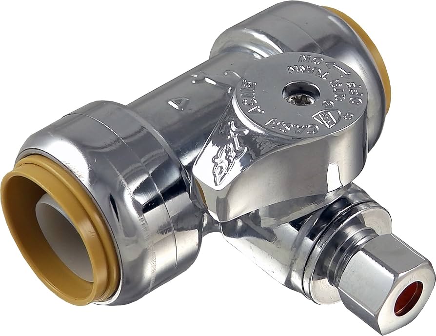 SharkBite 1/2-in Push-to-connect x 3/8-in OD Compression Brass Quarter Turn Supply