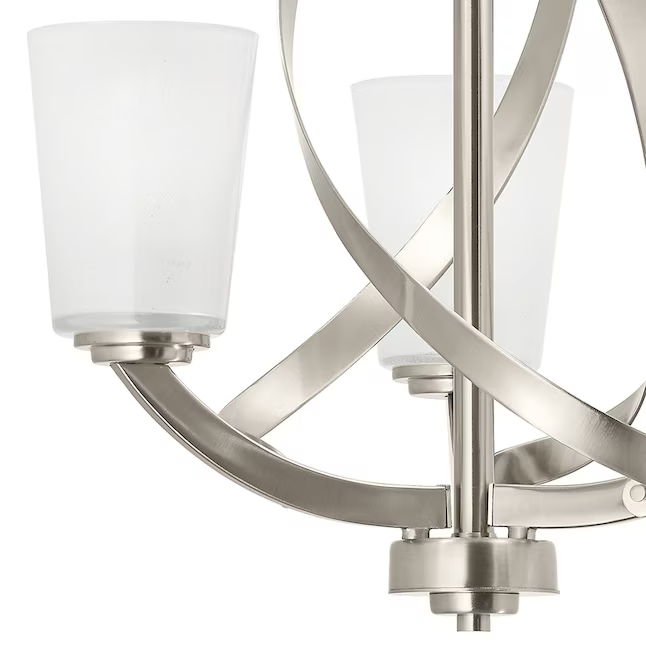 Kichler Layla 3-Light Brushed Nickel Modern/Contemporary Dry Rated Chandelier