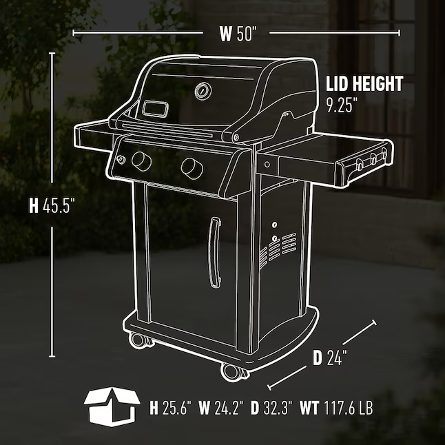 Weber Spirit E-210 Black 2-Burner Liquid Propane Gas Grill