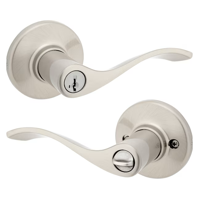 Kwikset-Serie Balboa Satin-Nickel Außentürgriff mit Schlüssel und Smartkey