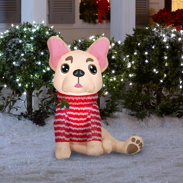 Holiday Living 3.5-ft LED French Bulldog Christmas Inflatable