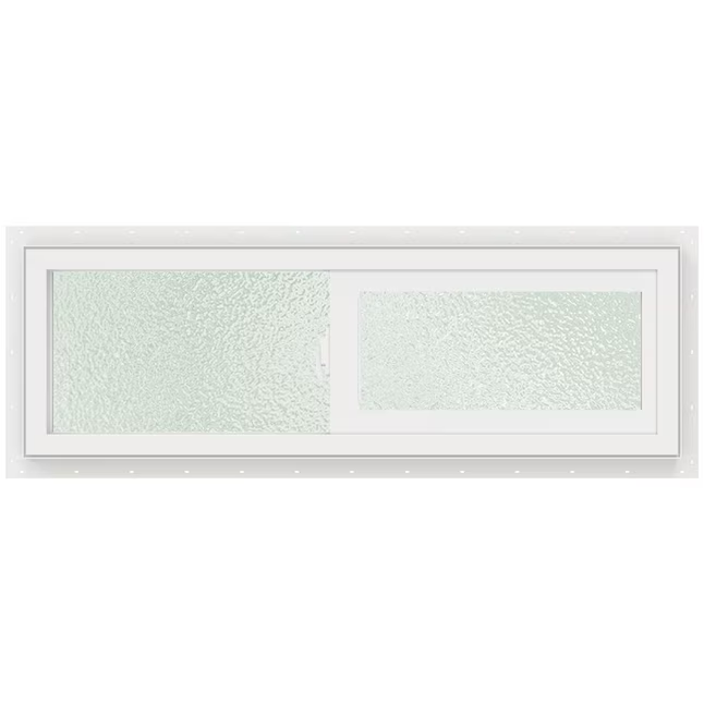 JELD-WEN V-2500 35-1/2-in x 11-1/2-in x 3-in Jamb Left-operable Vinyl White Sliding Window Full Screen Included