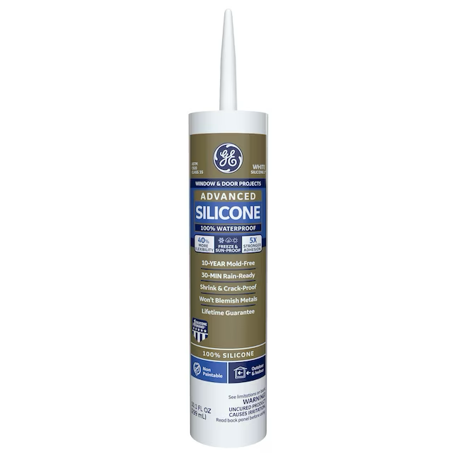 GE Advanced Silicone 2 Silikondichtmasse für Fenster, Türen und Außenbereiche, 284 g, weiß